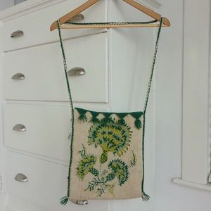 Vintage handmade in Greece crochet knitted purse